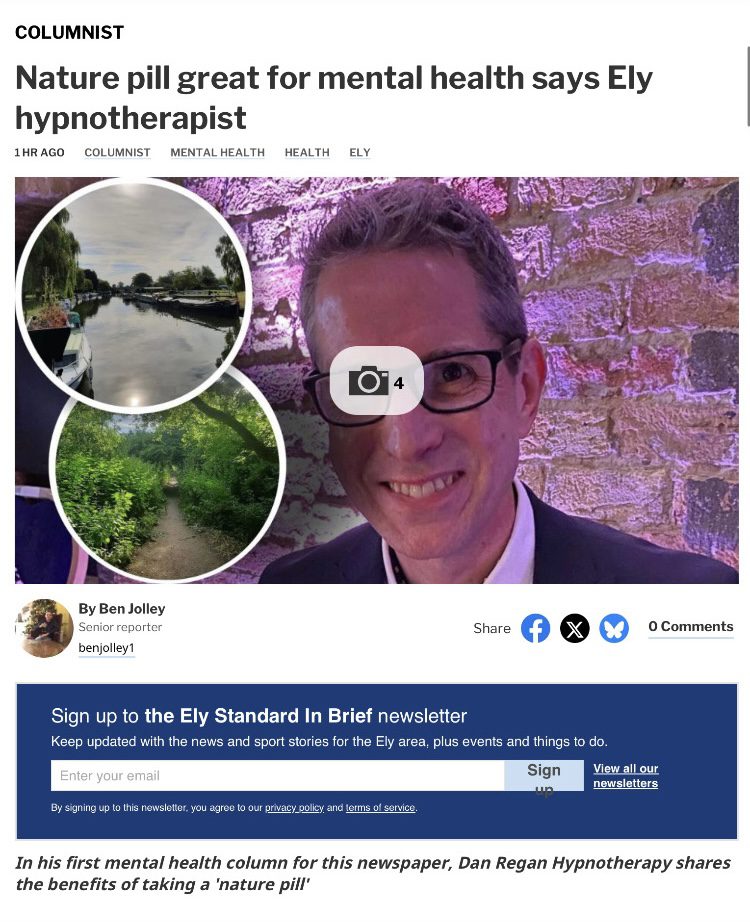 Ely Standard Columnist - Dan Regan Hypnotherapist
