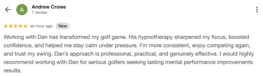 Golf Performance Hypnotherapy in Ely