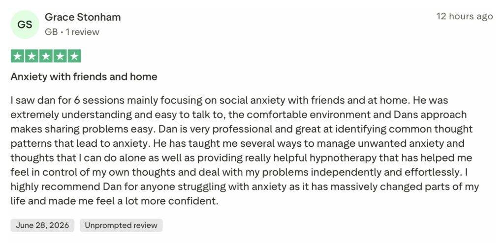 Social Anxiety and Confidence Hypnotherapy Review
